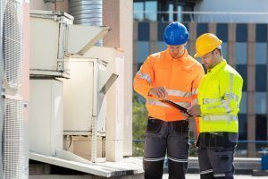 technicians complete commercial hvac replacement