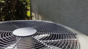 grey outdoor ac condenser unit