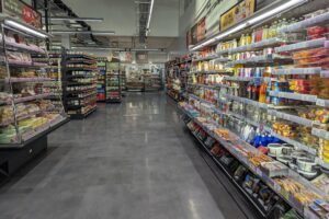 refrigerator aisle in a store